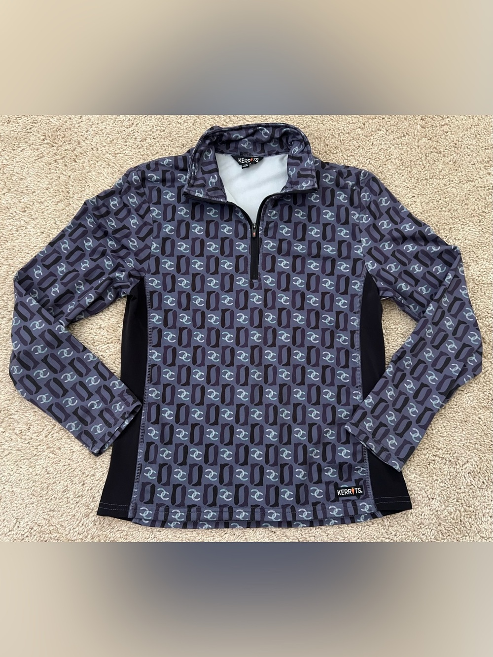 Kerrits Kids Size Medium Long Sleeve Quarter Zip Pullover Equestrian Riding Top